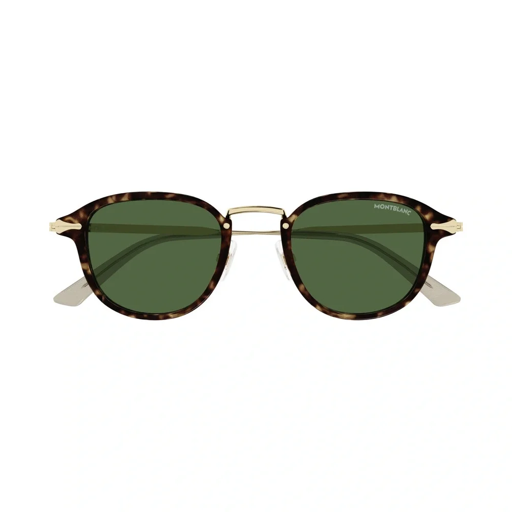 Mont Blanc MB0336S Sunglasses Havana Gold Acetate/Metal Square